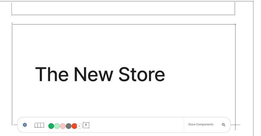 Wireframe with tools in a bottom bar
