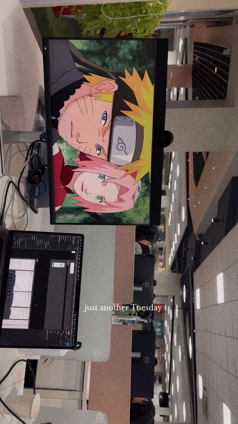 Anime art on Jai's wall