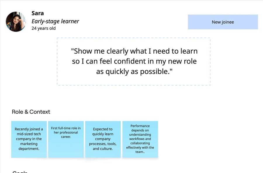 Sara persona board