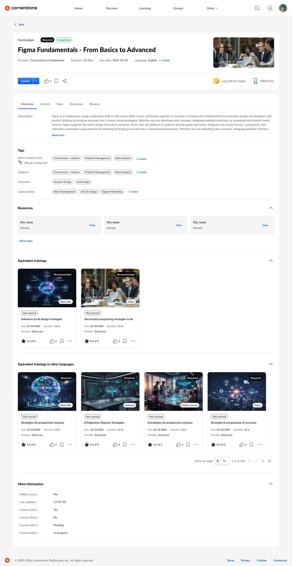 Universal Learning Details page state preview